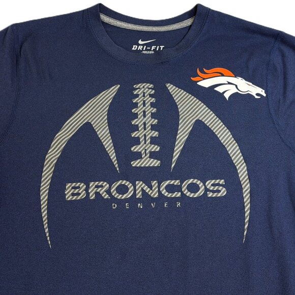 Denver Broncos Navy Blue Nike Dri-Fit T-shirt Shirt Men's S - Small - Picture 4 of 8